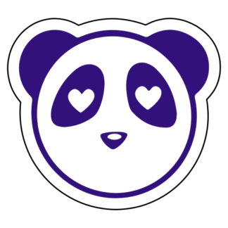 Heart Eyes Panda Sticker (Purple)